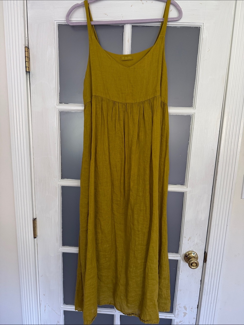 CP Shades Mustard Yellow Spaghetti-Strap Maxi Dress